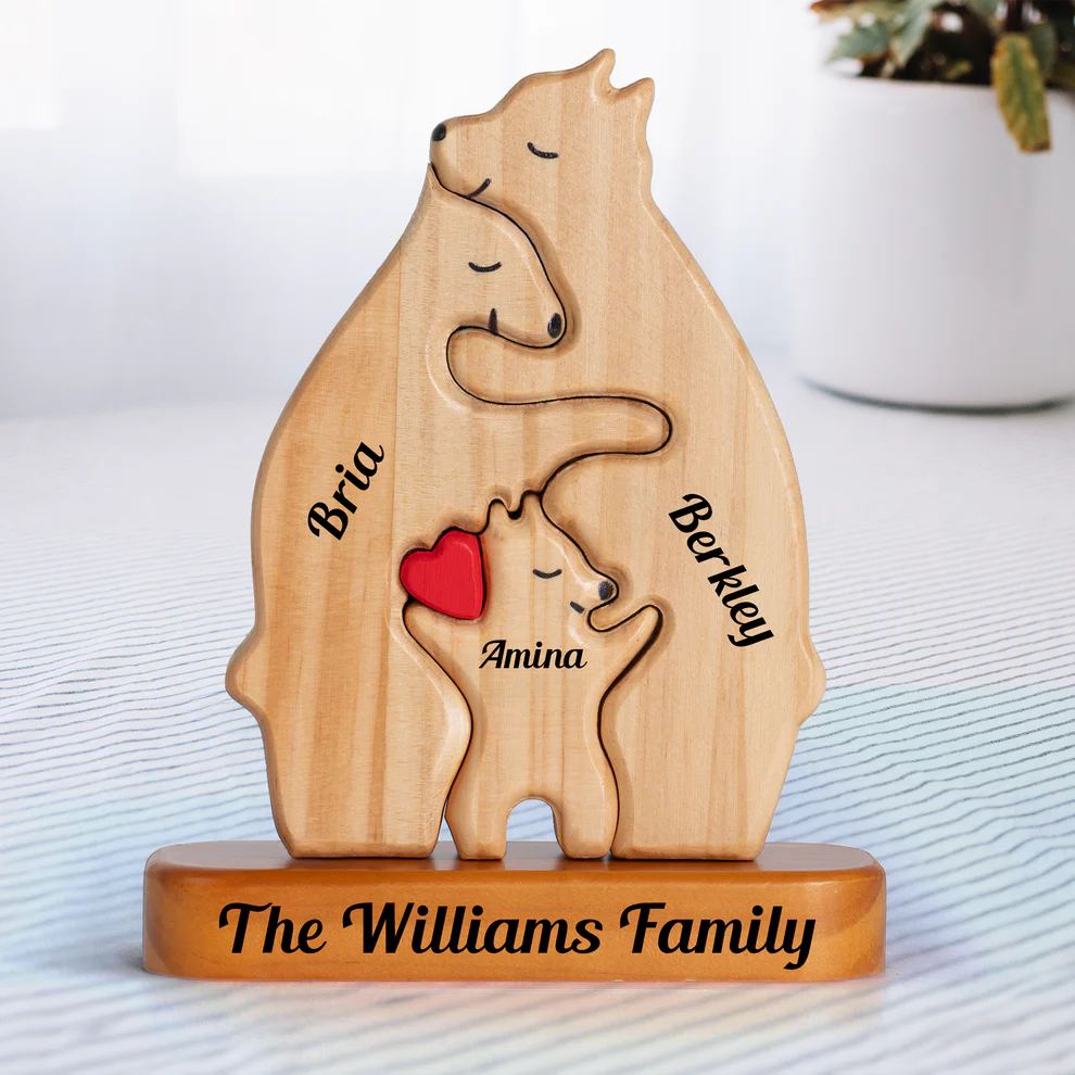 WidPuz - Puzzles en Bois Famille Ours Personnalisés