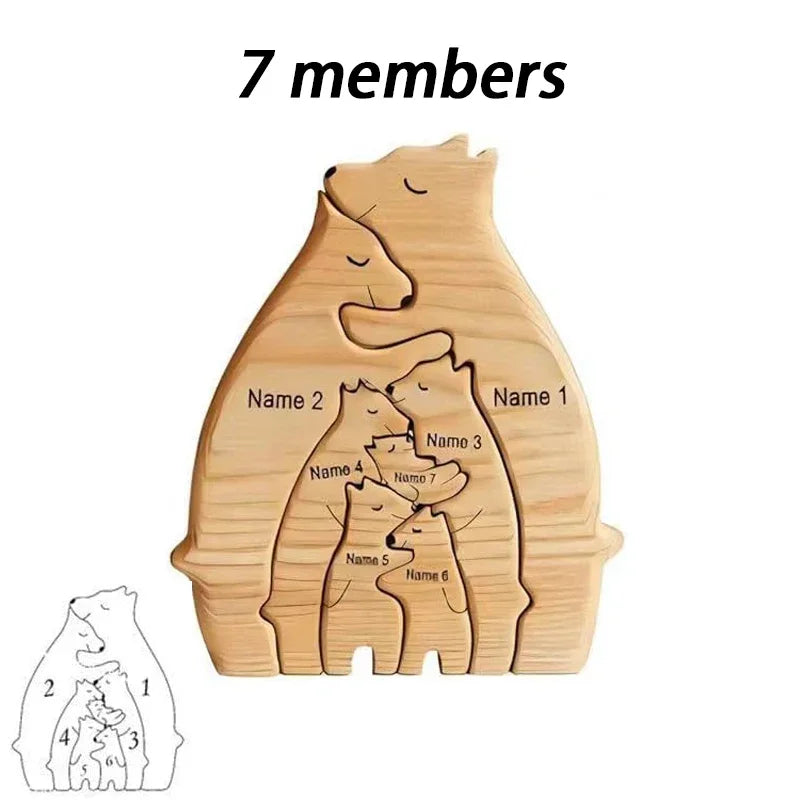 WidPuz - Puzzles en Bois Famille Ours Personnalisés